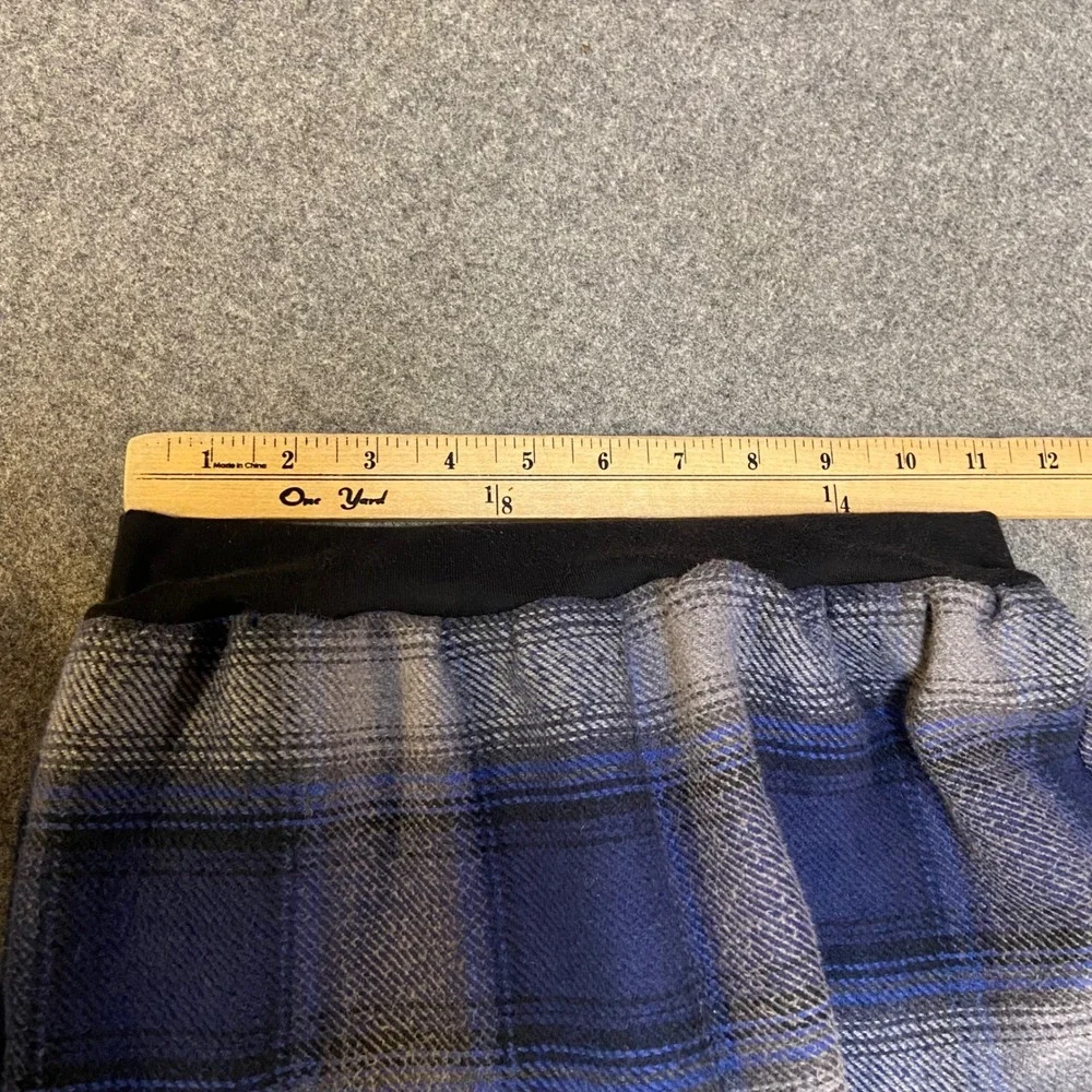 Girls Flannel Mom and Pop's Kids Maxi Skirt Size 8 Blue Plaid Upcycled Tiered